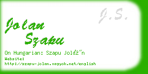 jolan szapu business card